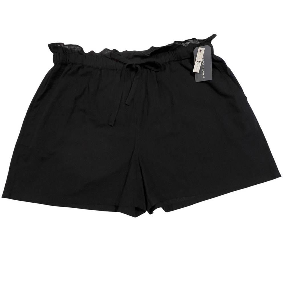 Melrose & Market Paperbag Utility Shorts Size XL‎ 100% Cotton Black Relaxed NEW